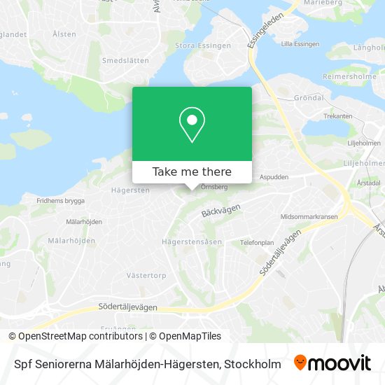 Spf Seniorerna Mälarhöjden-Hägersten map