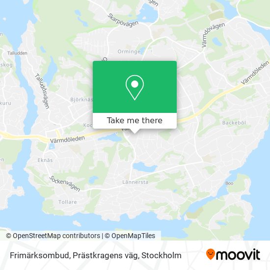 Frimärksombud, Prästkragens väg map