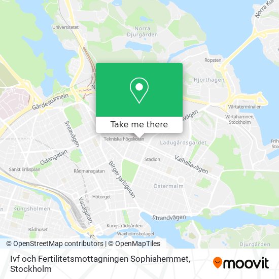 Ivf och Fertilitetsmottagningen Sophiahemmet map