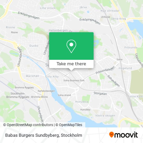 Babas Burgers Sundbyberg map