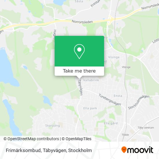 Frimärksombud, Täbyvägen map