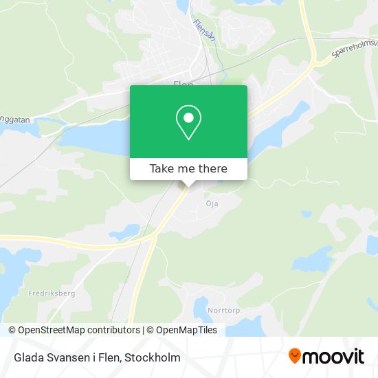 Glada Svansen i Flen map