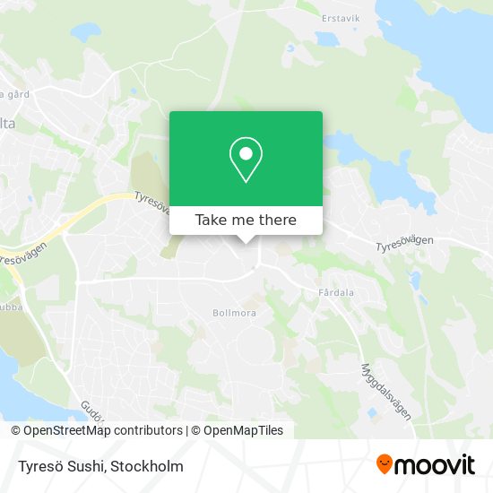 Tyresö Sushi map