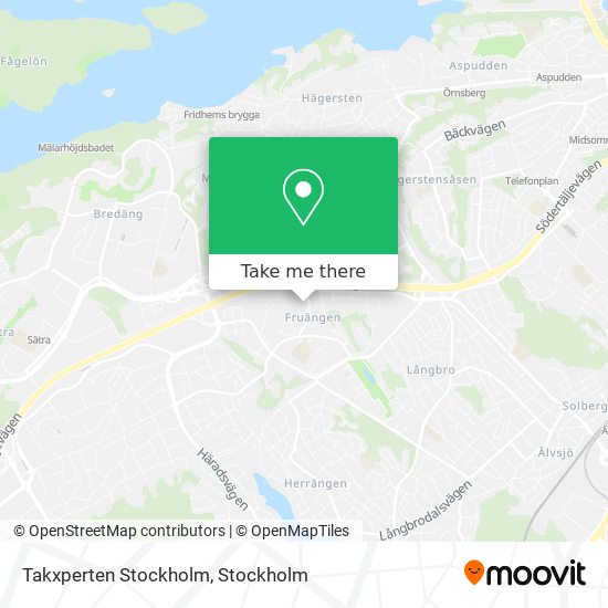 Takxperten Stockholm map