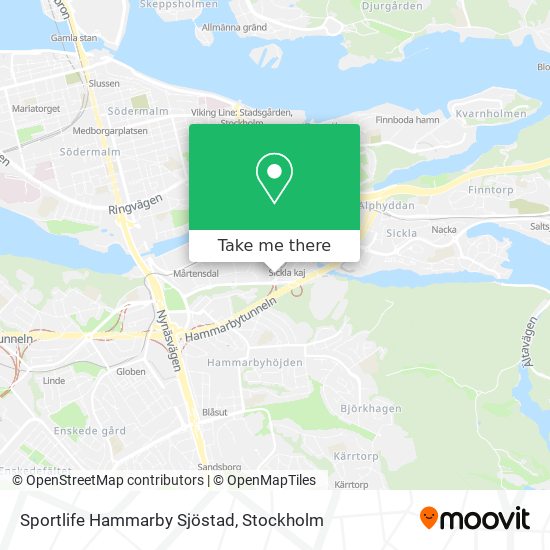 Sportlife Hammarby Sjöstad map