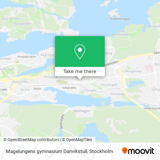 Magelungens gymnasium Danvikstull map