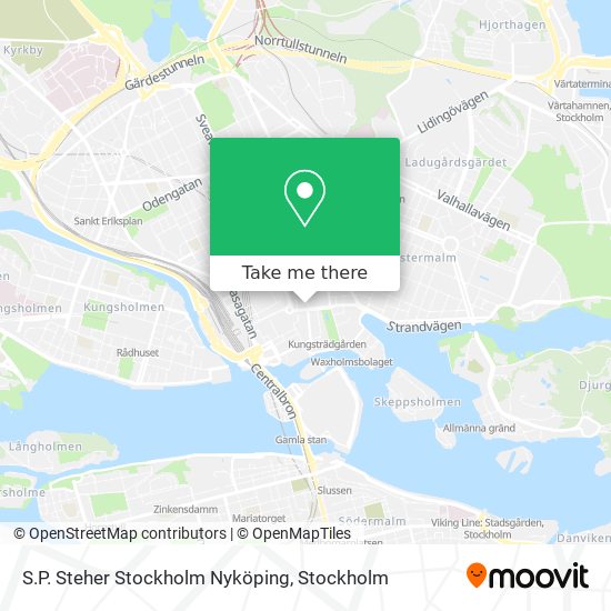 S.P. Steher Stockholm Nyköping map