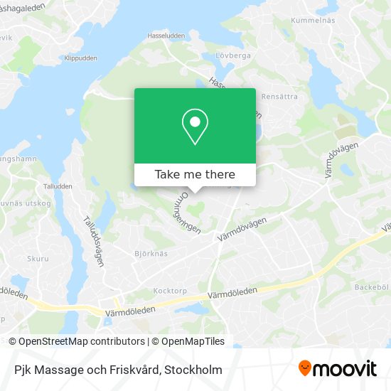 How to get to Pjk Massage och Friskvård in Nacka Bus, Metro or Ferry?