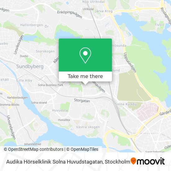 Audika Hörselklinik Solna Huvudstagatan map
