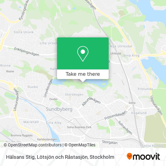 Hälsans Stig, Lötsjön och Råstasjön map