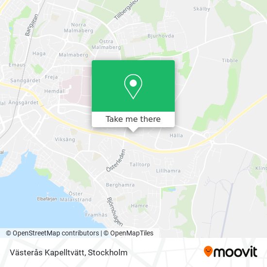 Västerås Kapelltvätt map