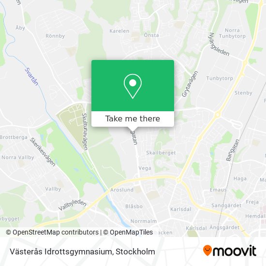 Västerås Idrottsgymnasium map