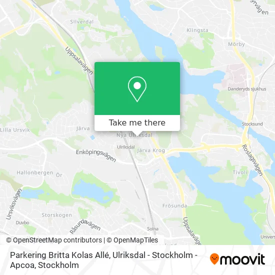 Parkering Britta Kolas Allé, Ulriksdal - Stockholm - Apcoa map