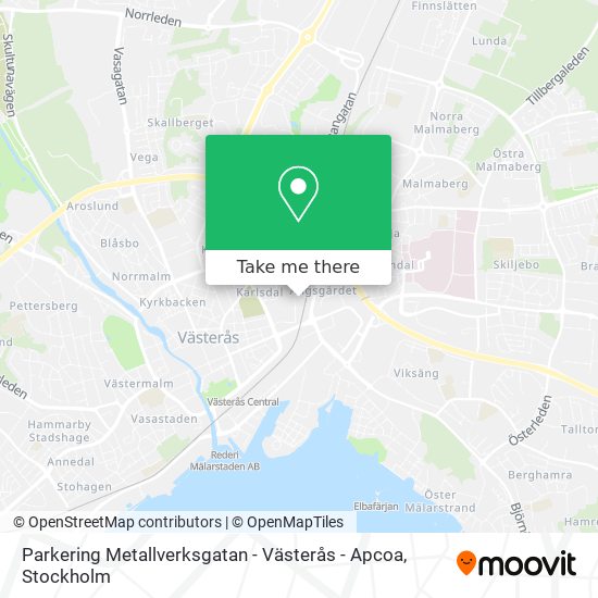 Parkering Metallverksgatan - Västerås - Apcoa map