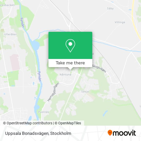 Uppsala Bonadsvägen map