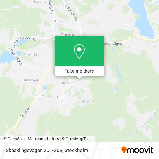 Skäcklingevägen 201-209 map