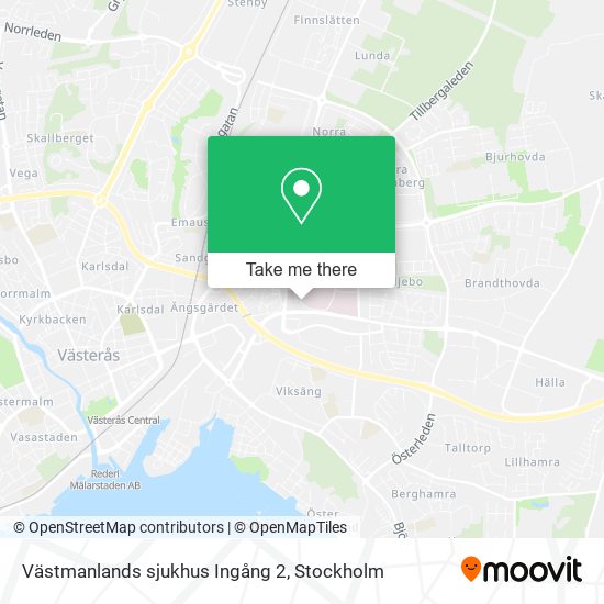Västmanlands sjukhus Ingång 2 map