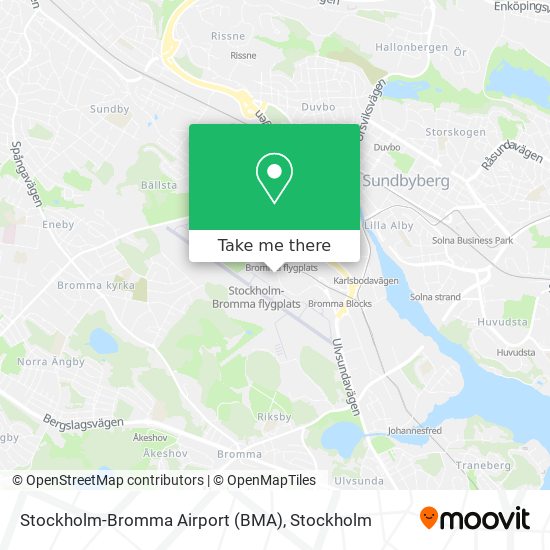 Stockholm-Bromma Airport (BMA) map