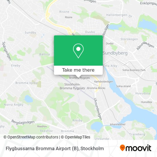 Flygbussarna Bromma Airport map