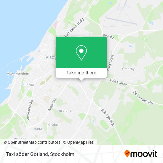Taxi söder Gotland map