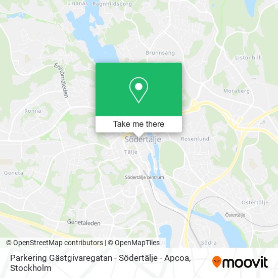 Parkering Gästgivaregatan - Södertälje - Apcoa map