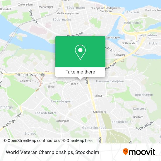 World Veteran Championships map