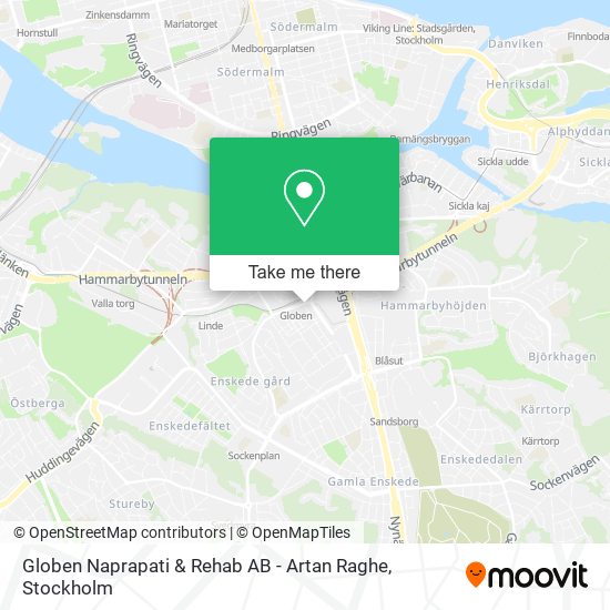 Globen Naprapati & Rehab AB - Artan Raghe map