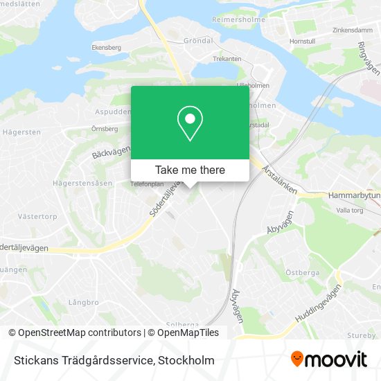 Stickans Trädgårdsservice map