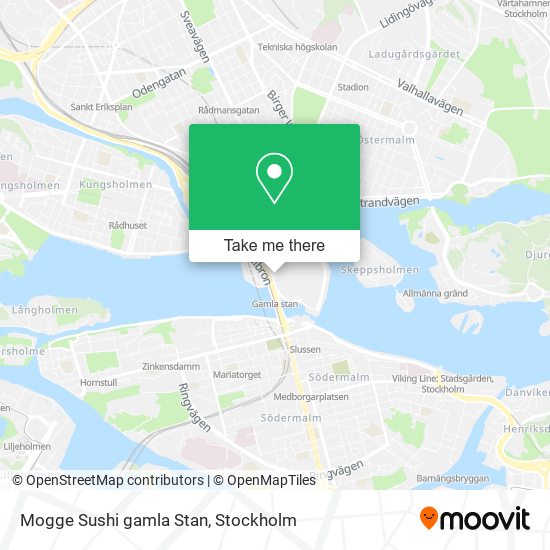 Mogge Sushi gamla Stan map