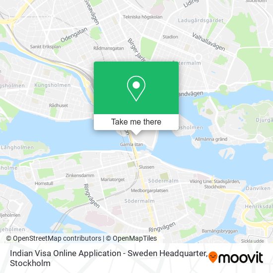 Indian Visa Online Application - Sweden Headquarter map