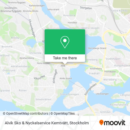 Alvik Sko & Nyckelservice Kemtvätt map
