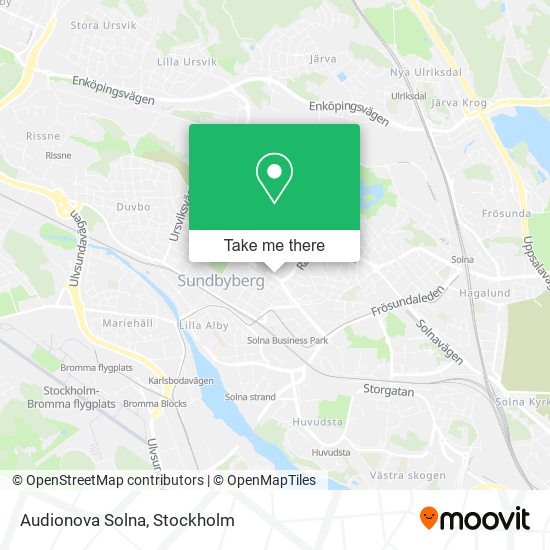 Audionova Solna map