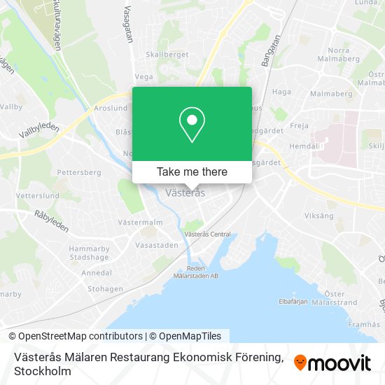 Västerås Mälaren Restaurang Ekonomisk Förening map