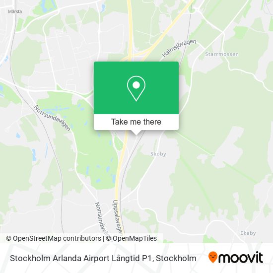 Stockholm Arlanda Airport Långtid P1 map