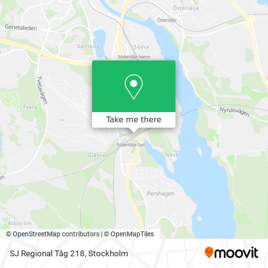 SJ Regional Tåg 218 map