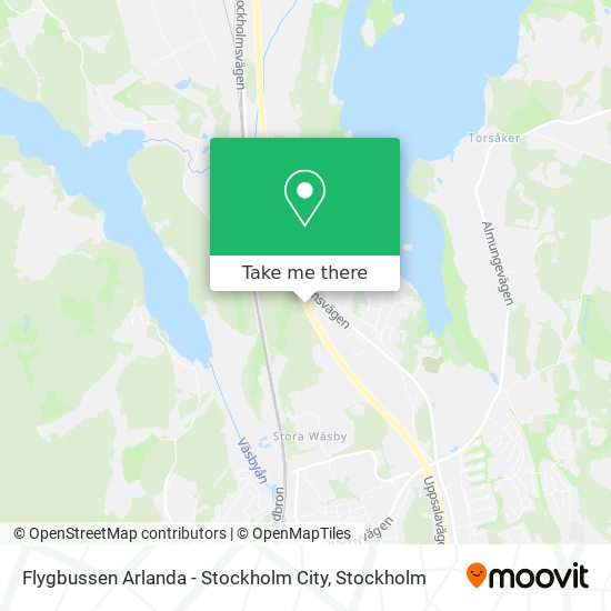 Flygbussen Arlanda - Stockholm City map