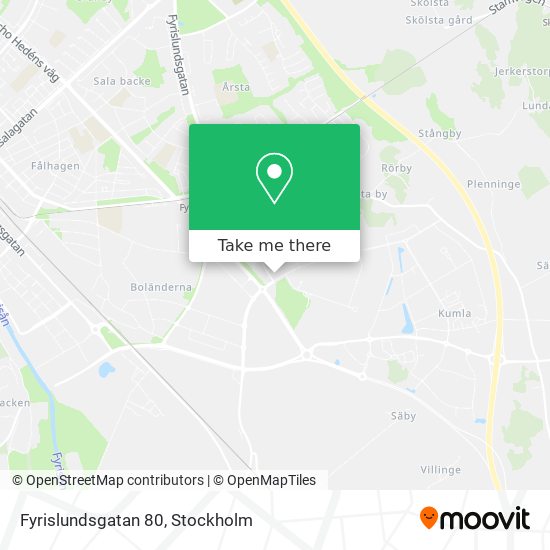 How to get to Fyrislundsgatan 80 in Uppsala by Bus or Train