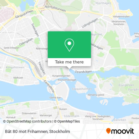 Båt 80 mot Frihamnen map