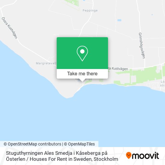 Stuguthyrningen Ales Smedja i Kåseberga på Österlen / Houses For Rent in Sweden map