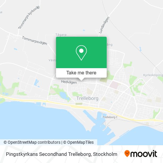 Pingstkyrkans Secondhand Trelleborg map