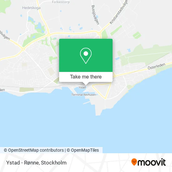 Ystad - Rønne map