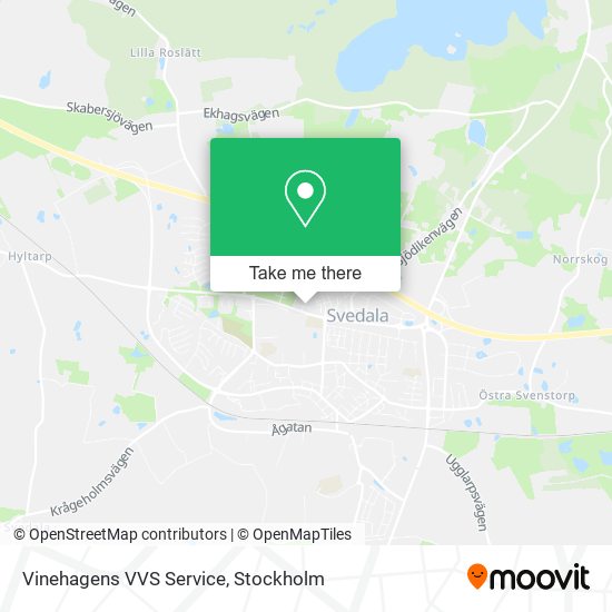 Vinehagens VVS Service map