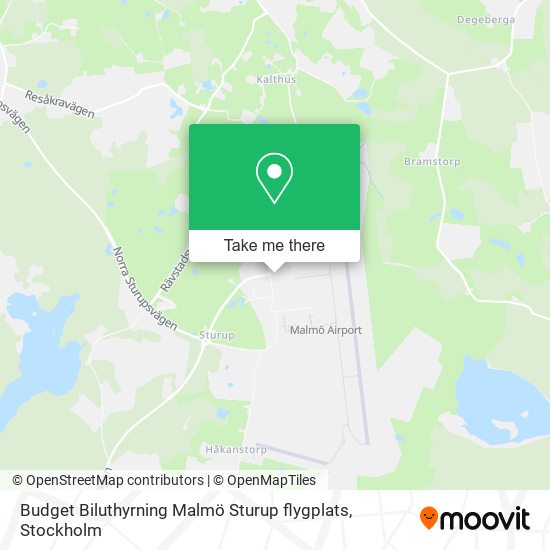 Budget Biluthyrning Malmö Sturup flygplats map