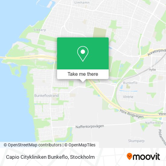 Capio Citykliniken Bunkeflo map