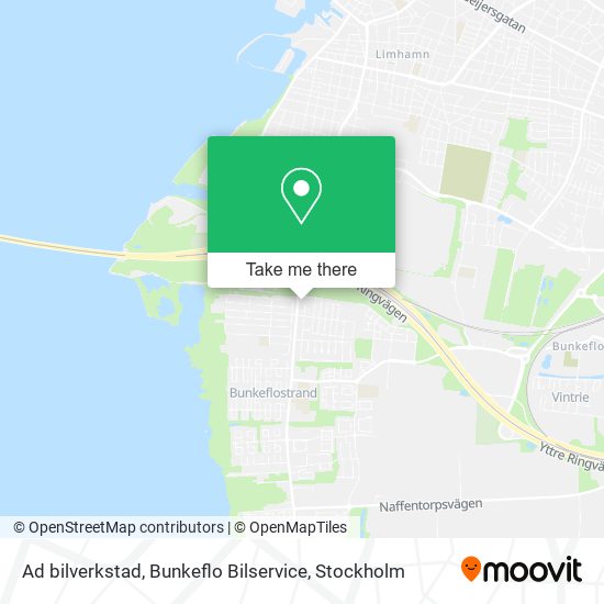 Ad bilverkstad, Bunkeflo Bilservice map