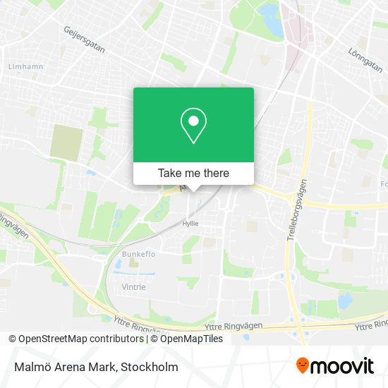 Malmö Arena Mark map