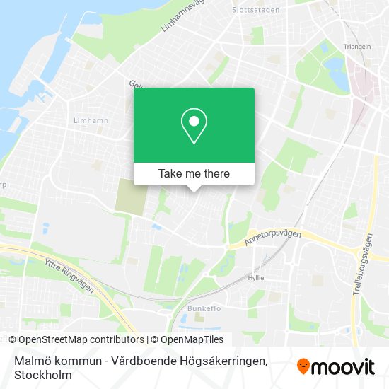 Malmö kommun - Vårdboende Högsåkerringen map