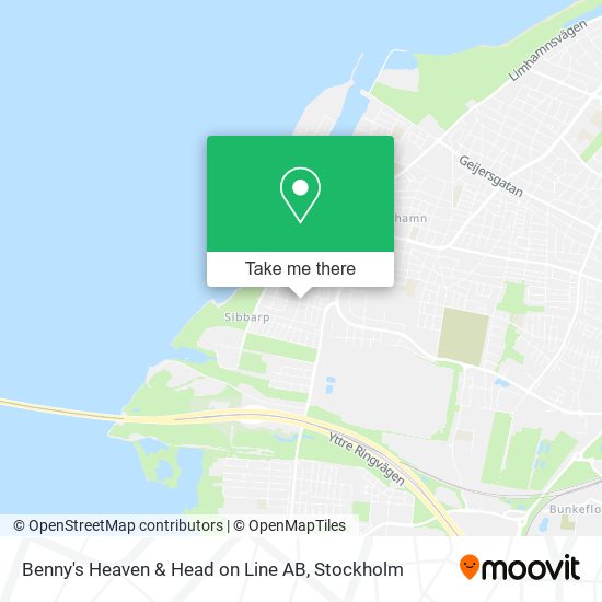 Benny's Heaven & Head on Line AB map