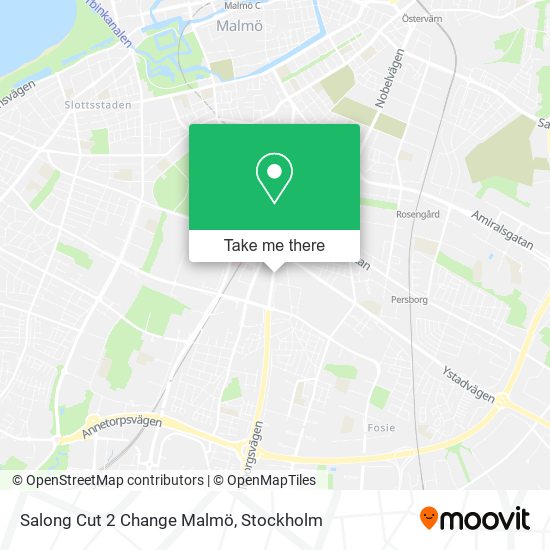 Salong Cut 2 Change Malmö map