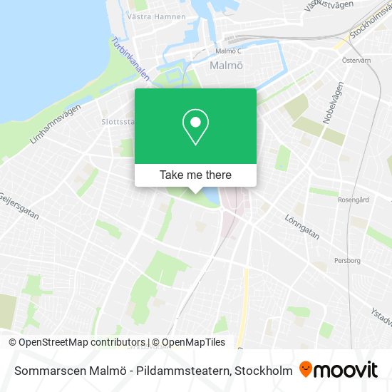 Sommarscen Malmö - Pildammsteatern map